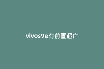 vivos9e有前置超广角吗 vivos9e超广角怎么开