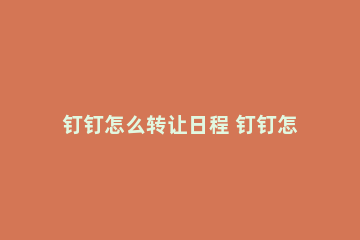 钉钉怎么转让日程 钉钉怎么转让公司