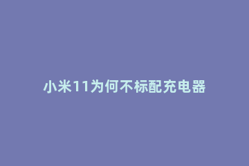 小米11为何不标配充电器 小米11为何不标配充电器了