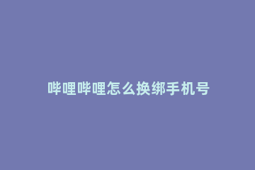 哔哩哔哩怎么换绑手机号 哔哩哔哩怎么换手机号绑定