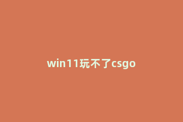 win11玩不了csgo怎么办 win11玩csgo闪退