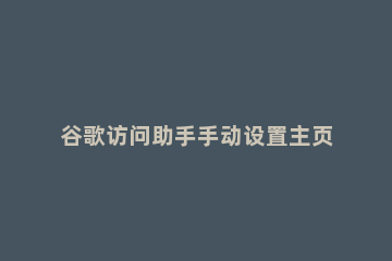 谷歌访问助手手动设置主页的操作流程 谷歌访问助手设置首页