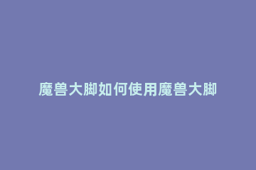 魔兽大脚如何使用魔兽大脚使用的方法 魔兽大脚怎么用?