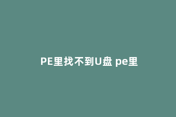 PE里找不到U盘 pe里找不到u盘启动项