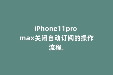 iPhone11pro max关闭自动订阅的操作流程。