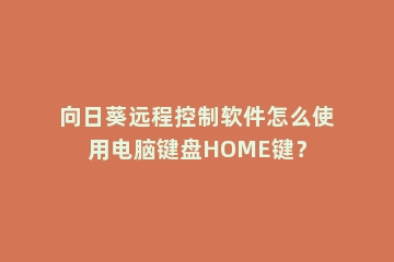 向日葵远程控制软件怎么使用电脑键盘HOME键？