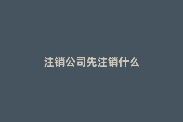 注销公司先注销什么