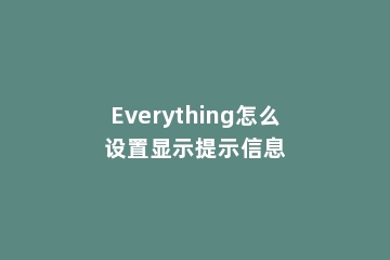 Everything怎么设置显示提示信息